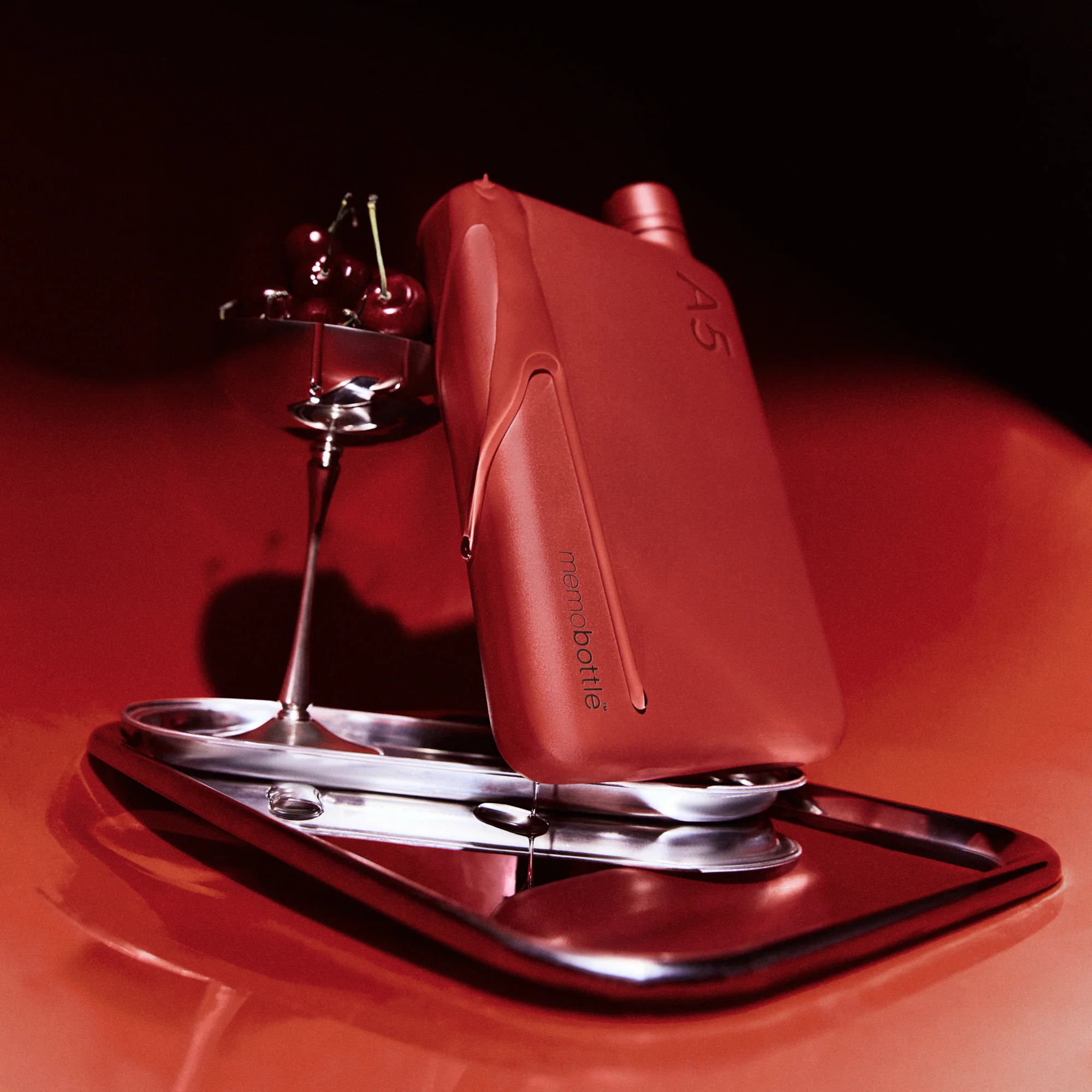 A5 memobottle (Stainless Steel) - Red - Image 5