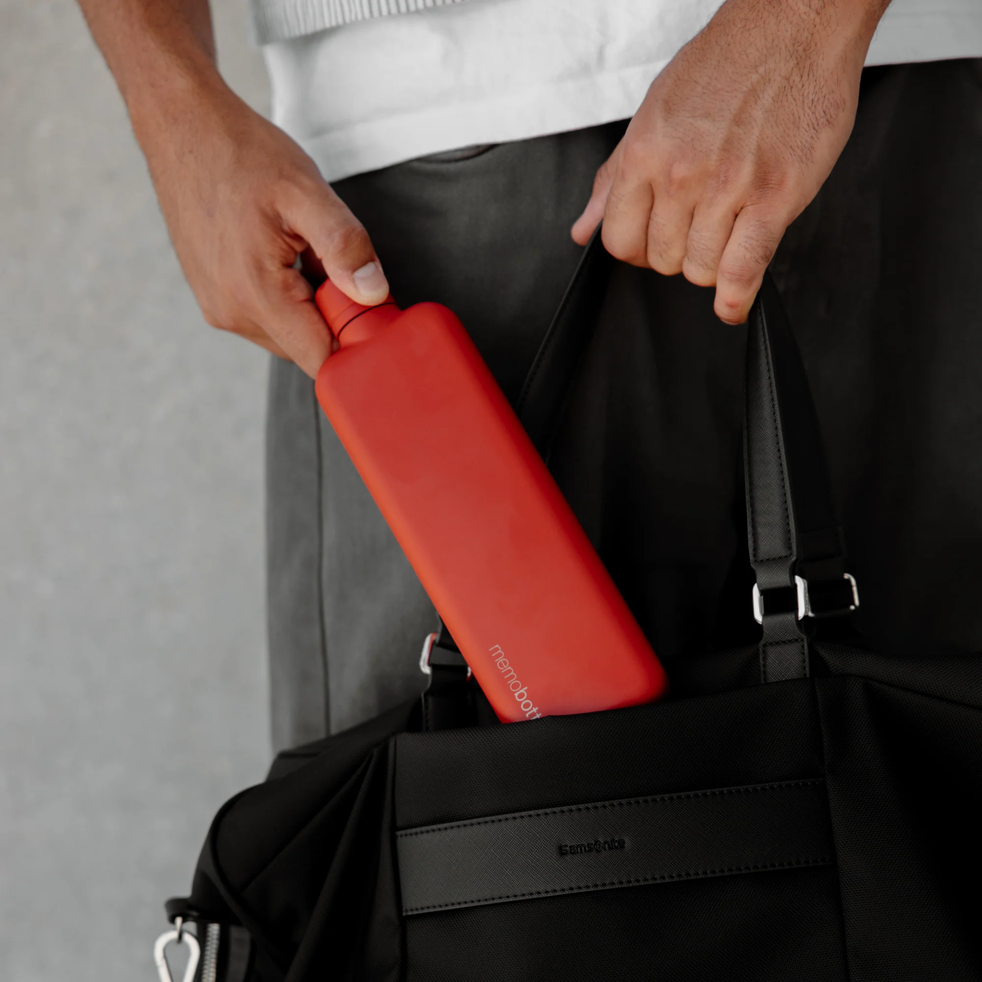 Slim memobottle (Stainless Steel) - Red - Image 3