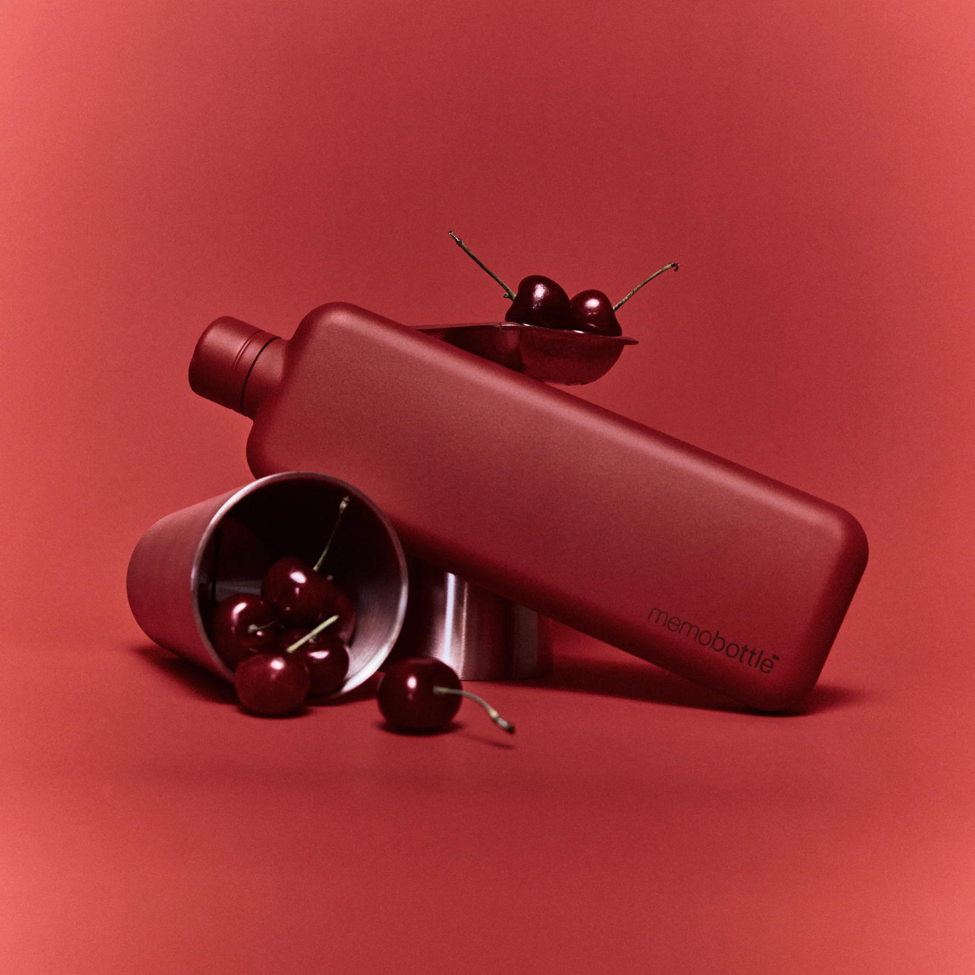 Slim memobottle (Stainless Steel) - Red - Image 5