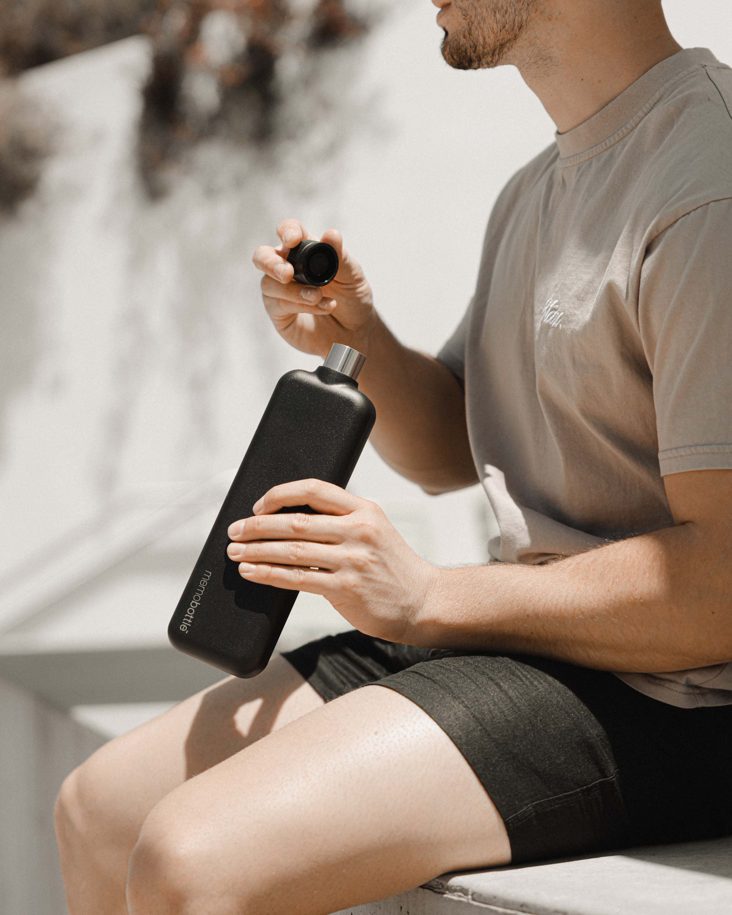 Slim memobottle (Stainless Steel) - Black - Image 3