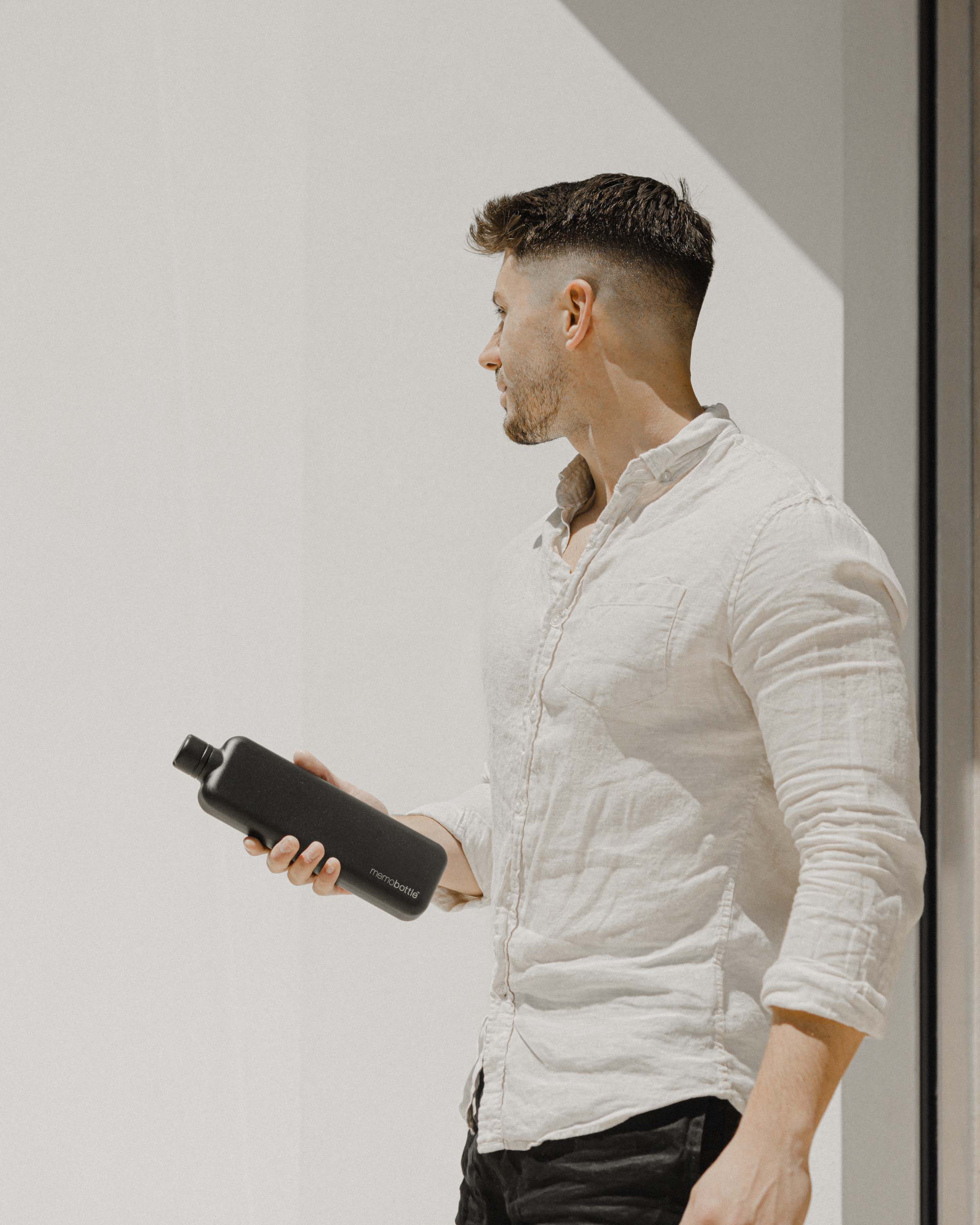 Slim memobottle (Stainless Steel) - Black - Image 4